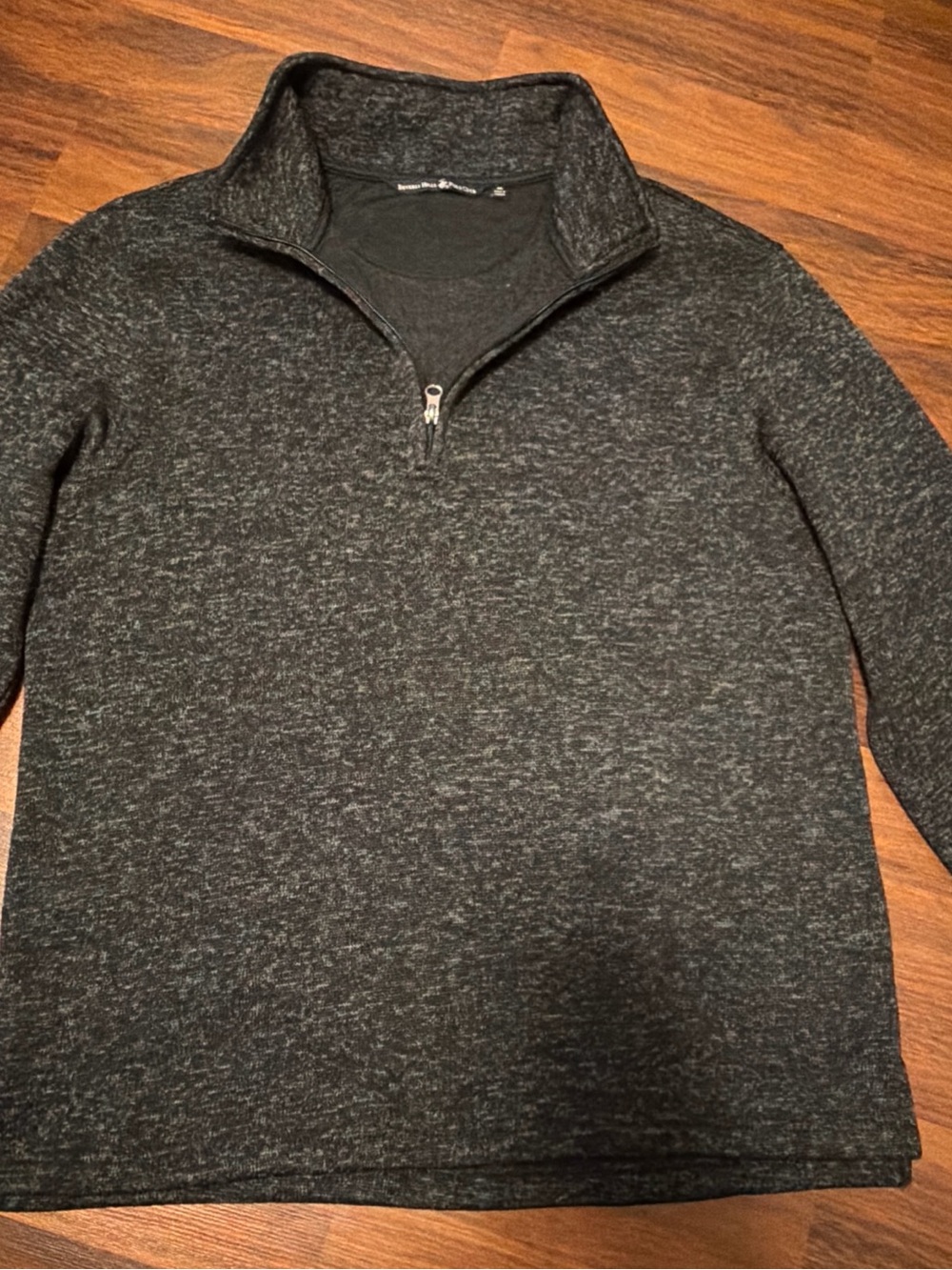 Beverly Hills Polo Club Men's Quarter-Zip Sweater in Charcoal Heather